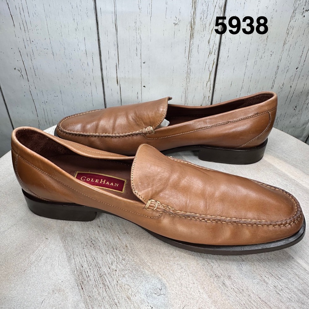 Cole Haan Mens C02154 Tan Leather Venetian Loafers Made in Brazil Size 11.5 E